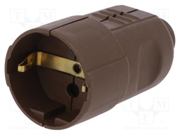 Connector: AC supply; socket; Layout: 2P+PE; brown; 230VAC; 16A