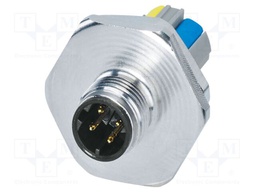 Connector: M12; socket; PIN: 4; male; 48V; straight; IP67; push-lock