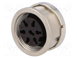 Connector: M16; female; for panel mounting,rear side nut; socket