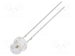 LED; 4.85mm; red; 750÷1120mcd; Front: Diamond; 12V; Pitch: 2.54mm