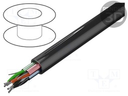 Wire; 3x2x24AWG; shielded,Al-PET foil; PVC; chrome; 300V; 152m