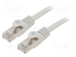 Patch cord; S/FTP; 6a; solid; Cu; LSZH; grey; Len: 15m; 27AWG