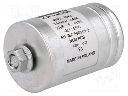 Capacitor: polypropylene; one phase; Q@50Hz: 1.67kVAR; 480VAC