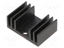 Heatsink: extruded; U; TO220; black; L: 20mm; W: 29mm; H: 12mm; 13.5K/W