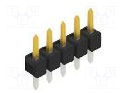 Connector: pin strips; pin header; male; PIN: 5; 2.54mm; THT; 1x5