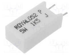 Resistor: wire-wound; cement; THT,vertical; 1.5kΩ; 5W; ±5%
