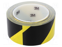 Tape: warning; W: 50mm; L: 33m; Colour: yellow-black; D: 0.16mm