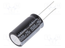 Capacitor: electrolytic; THT; 1500uF; 25VDC; Ø16x31.5mm; ±20%