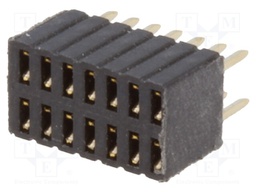 Socket; pin strips; female; PIN: 14; straight; 1.27mm; THT; 2x7