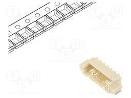Socket; wire-board; male; 1.25mm; PIN: 6; SMT; 125V; 1A; tinned