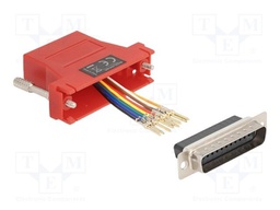 Adapter; D-Sub 25pin plug,RJ45 socket; red