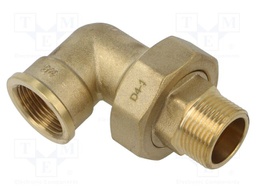 Double connector,male-female,conical; brass CW617N; BR