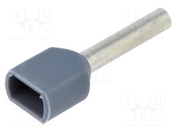 Bootlace ferrule; insulated,double; copper; 0.75mm2; 10mm; tinned