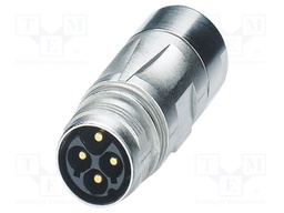 Connector: M17; plug; ST; PIN: 6; 630V; 14A; shielded; IP67; 5+PE