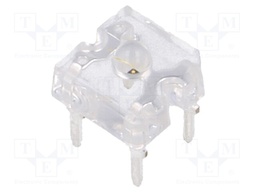 LED Super Flux; 7.62x7.62mm; yellow; 1÷2.8cd; 60°; Front: convex