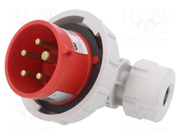 Connector: AC supply 3-phase; plug; male; 16A; 400VAC; IEC 60309
