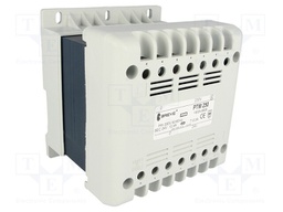 Transformer: mains; 250VA; 230VAC; 24V; Leads: terminal block; IP21