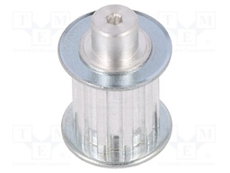 Belt pulley; T5; W: 16mm; whell width: 27mm; Ø: 15.05mm; aluminium