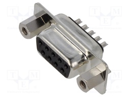 D-Sub; PIN: 9; plug; female; stamped and formed contacts; black