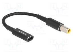 Cable; USB C socket,DC 7,9/5,5 plug; straight; black; 0.15m; 60W