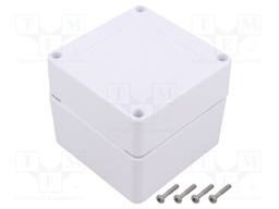Enclosure: multipurpose; X: 90mm; Y: 90mm; Z: 75mm; ZP; ASA; white