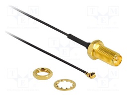 Cable; 200mm; IPEX MHF 1,RP-SMA female; black; Øcable: 1.13mm; 50Ω