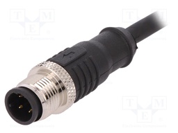 Plug; M12; PIN: 4; male; D code-Ethernet; IP67; 250V; 4A; straight