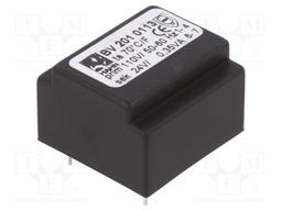 Transformer: encapsulated; 0.35VA; 110VAC; 24V; 15mA; Mounting: PCB