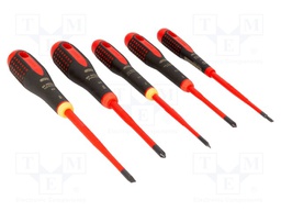 Kit: screwdrivers; insulated; Phillips,slot; ERGO®; 5pcs.