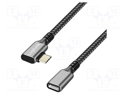 Cable; USB 3.2 Gen 2; USB C socket,USB C angled plug; 0.5m; PVC