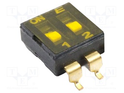 Switch: DIP-SWITCH; Poles number: 2; ON-ON; 0.025A/24VDC; Pos: 2/2
