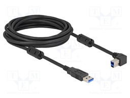 Cable; USB A plug,USB B plug 90° left/right; gold-plated; 5m