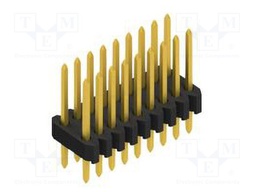 Connector: pin strips; pin header; male; PIN: 18; 1.27mm; THT; 2x9