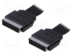 Cable; SCART plug, both sides; 1.5m; black