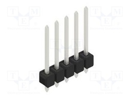 Connector: pin strips; pin header; male; PIN: 5; 2.54mm; THT; 1x5