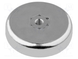 Magnet: permanent; hard ferrite; H: 7mm; 36N; Ø: 25mm; Int.thread: M4