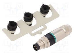 Connector: M8; male; PIN: 3; straight; for cable; plug; Slimline; 4A