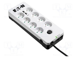 Plug socket strip: protective; Sockets: 8; 250VAC; 10A; IP20