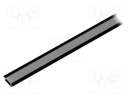 Profiles for LED modules; black; L: 1m; MICRO-NK; aluminium