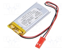 Re-battery: Li-Po; 3.7V; 450mAh; cables,JST SYP-02T-1 socket
