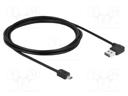 Cable; USB 2.0; gold-plated; 2m; black; 24AWG,28AWG; 480Mbps