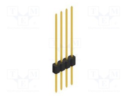 Connector: pin strips; pin header; male; PIN: 4; 1.27mm; THT; 1x4