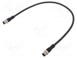 Cable: for sensors/automation; PIN: 12; M12-M12; 0.5m; plug; plug