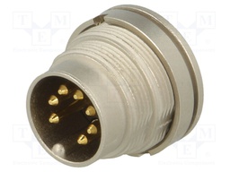Connector: M16; male; for panel mounting,front side nut,screwed