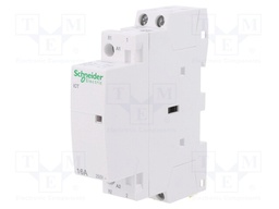 Contactor: 2-pole installation; NC + NO; 220÷240VAC; 16A; DIN; ICT