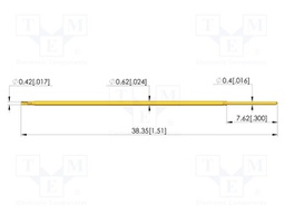 Test needle; Spring compression: 4.3mm; 6.35mm; 3A; CuBe; Ø: 0.4mm