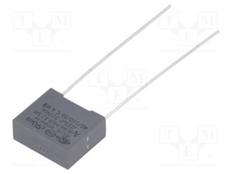 Capacitor: polypropylene; X2; 33nF; 10mm; ±20%; 13x5x11mm; 310VAC
