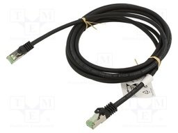 Patch cord; S/FTP; Cat 8.1; stranded; Cu; LSZH; black; 15m; 26AWG