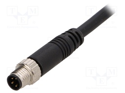 Connector: M8; 2m; male; PIN: 4; straight; plug; 3A; 30V; IP67
