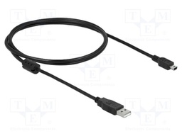 Cable; USB 2.0; USB A plug,USB B mini plug; 1m; black; 480Mbps
